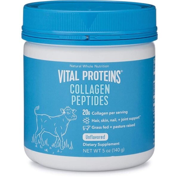 Vital Proteins Collagen Peptides Powder Supplement (Type I, III) for Skin Hair Nail Joint - Hydrolyzed Collagen - Dairy and Gluten Free - 20g per Serving - Unflavored 5 oz Canister